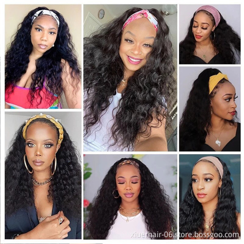 Yaki Human Hair Wig with Headband Peruvian Kinky Straight, Wholesale Human Wigs 100% Human Hair